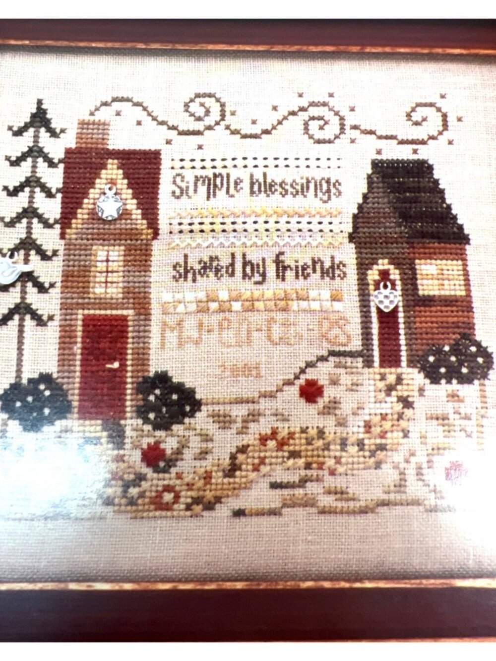 The Trilogy Simple Blessings Cross Stitch Pattern Houses Design
